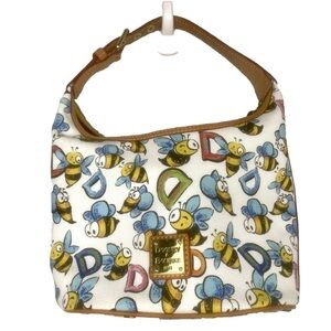 Dooney & Bourke Bumble Bees Shoulder Bag Satchel Hobo Crescent Leather Pebbled